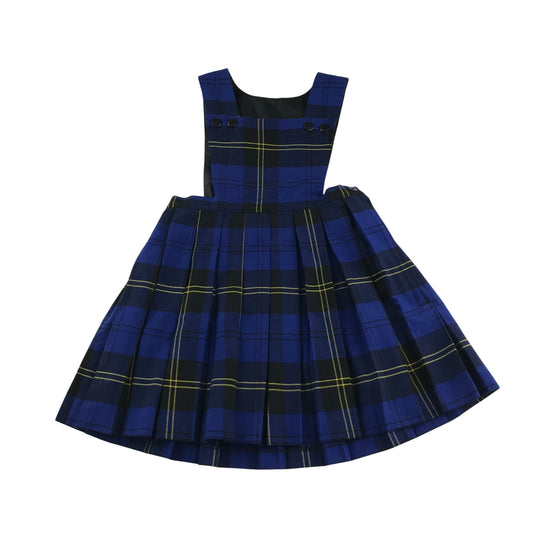 Blue Tartan School Pinafore