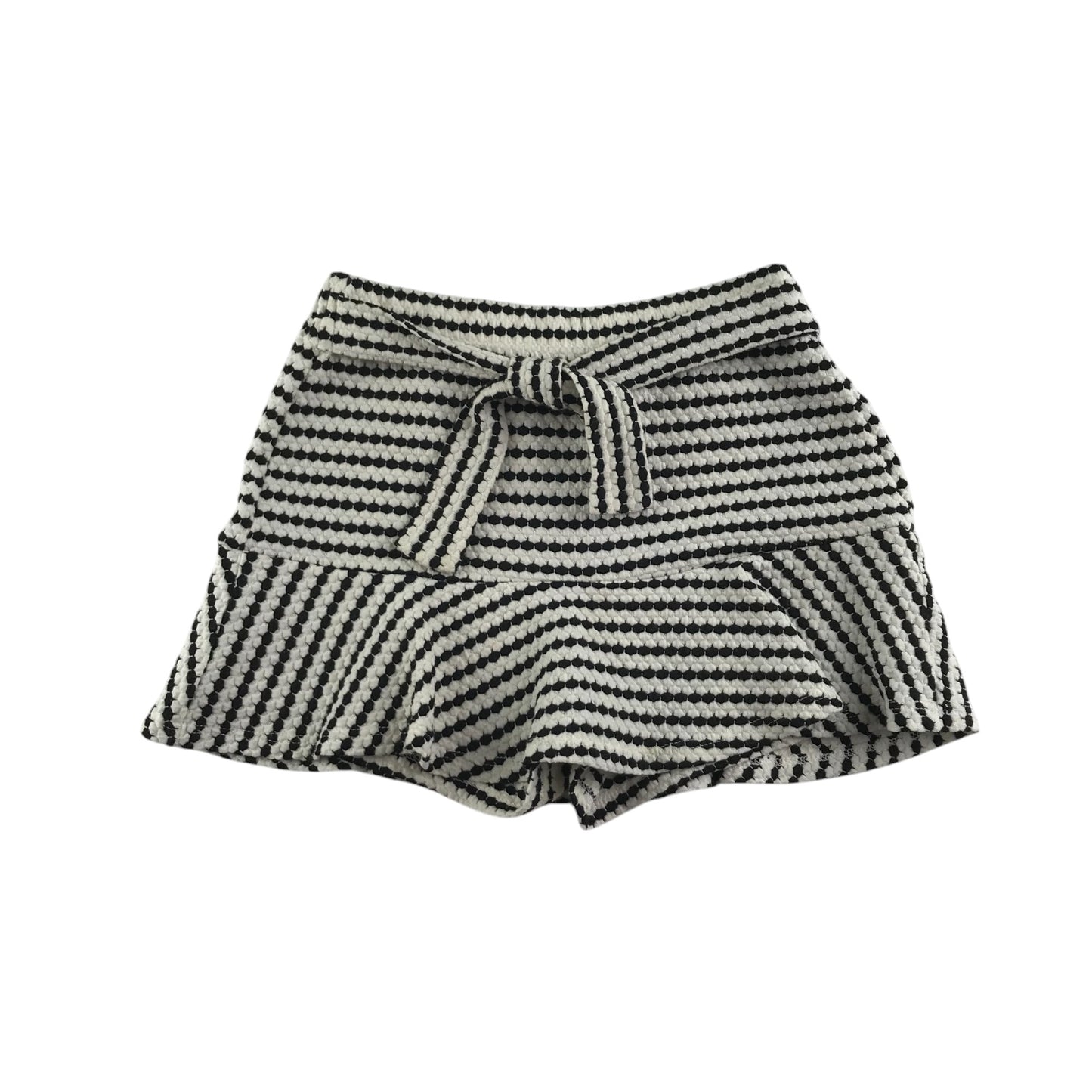 Zara skort 8-9 year black and white stripy with belt detail