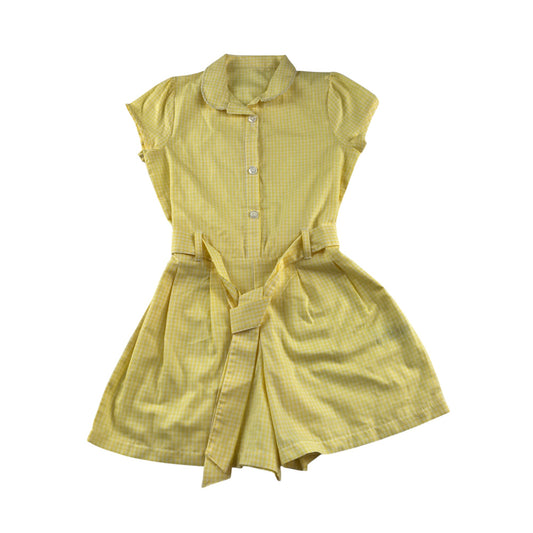 George School Summer Gingham A-line Dress 4-5 years Yellow with Belt