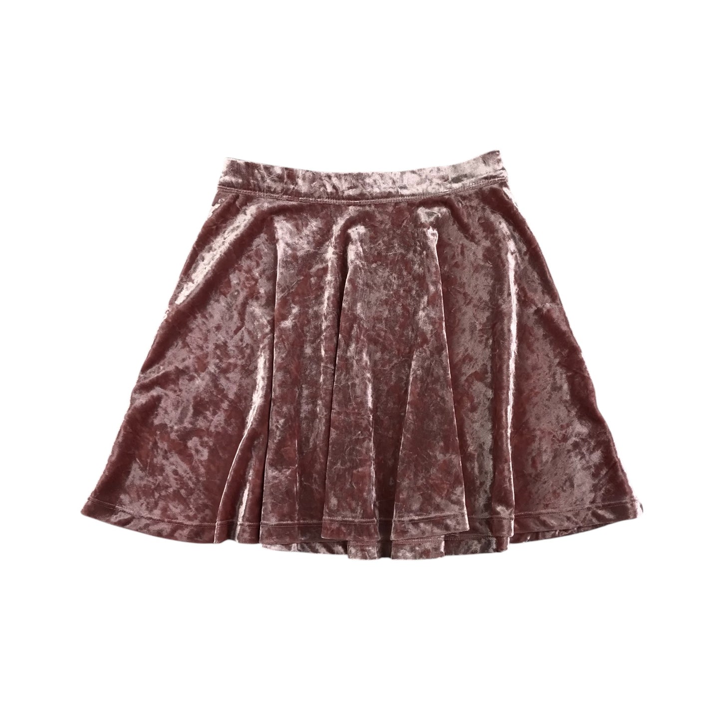 M&S skirt 9-10 year pink plain velvety with thin waistband