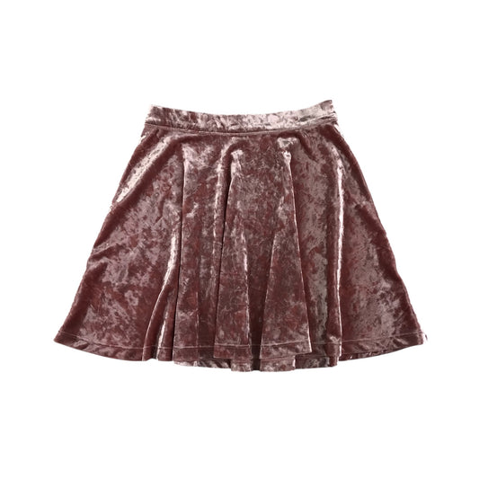 M&S skirt 9-10 year pink plain velvety with thin waistband