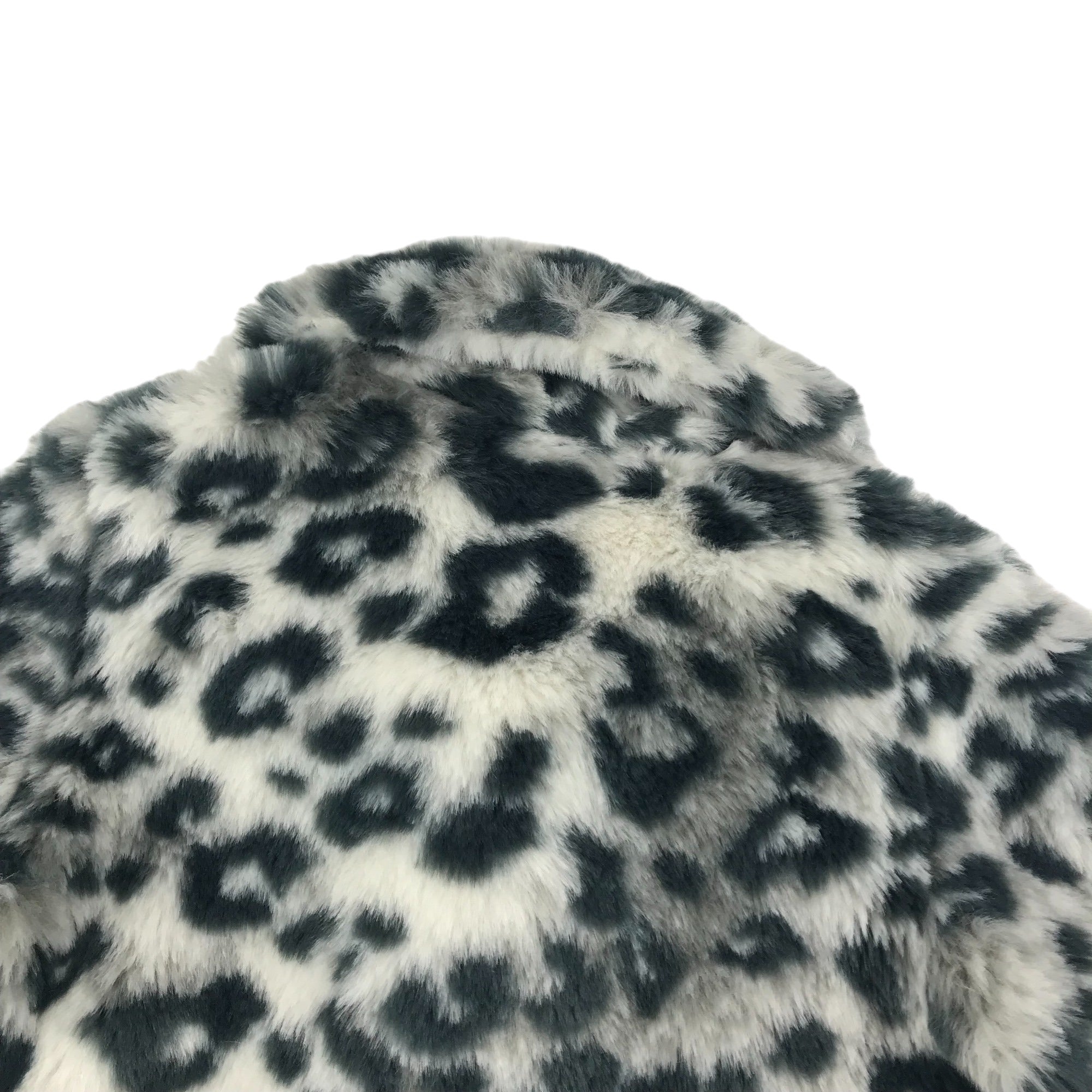 Grey leopard print store faux fur coat