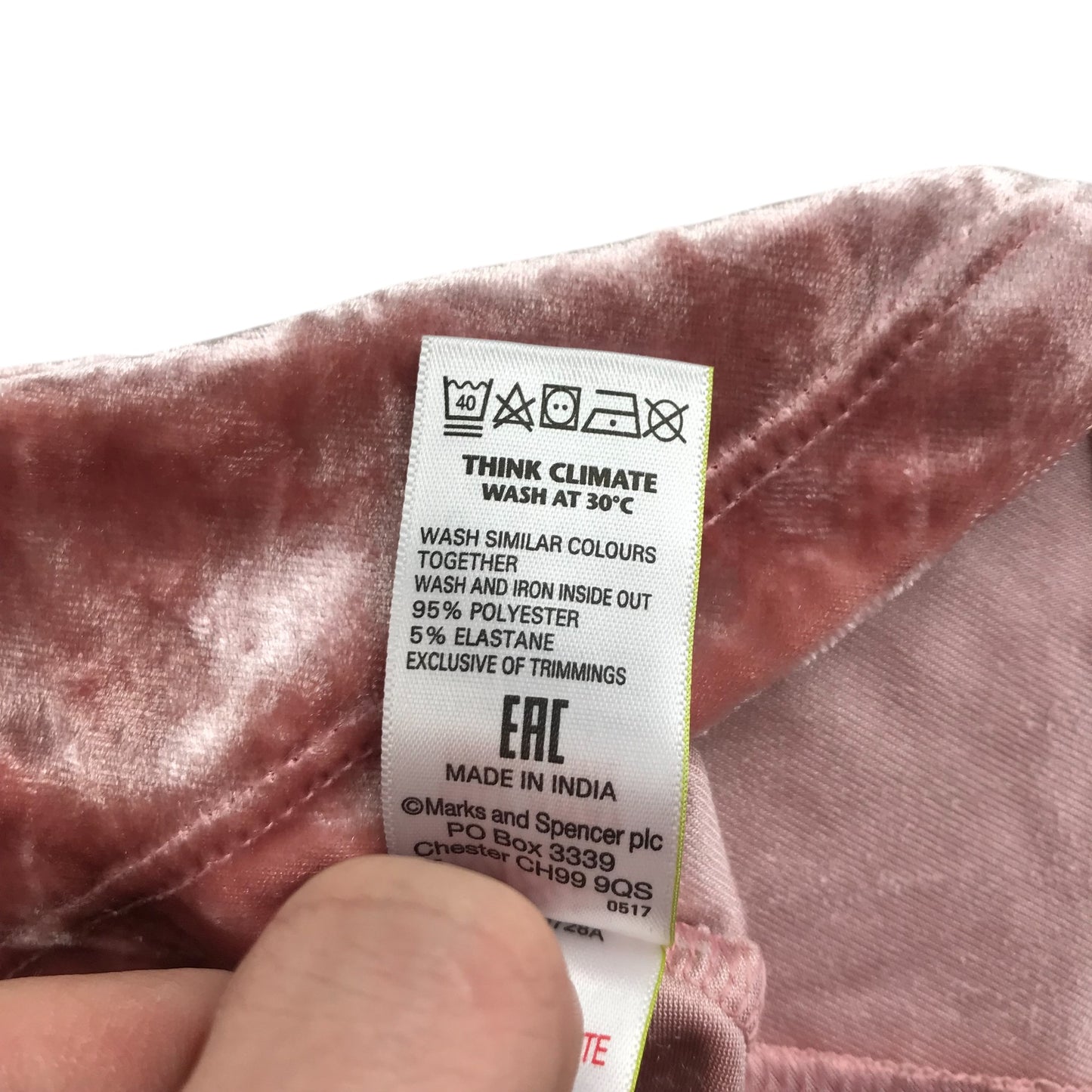 M&S skirt 9-10 year pink plain velvety with thin waistband