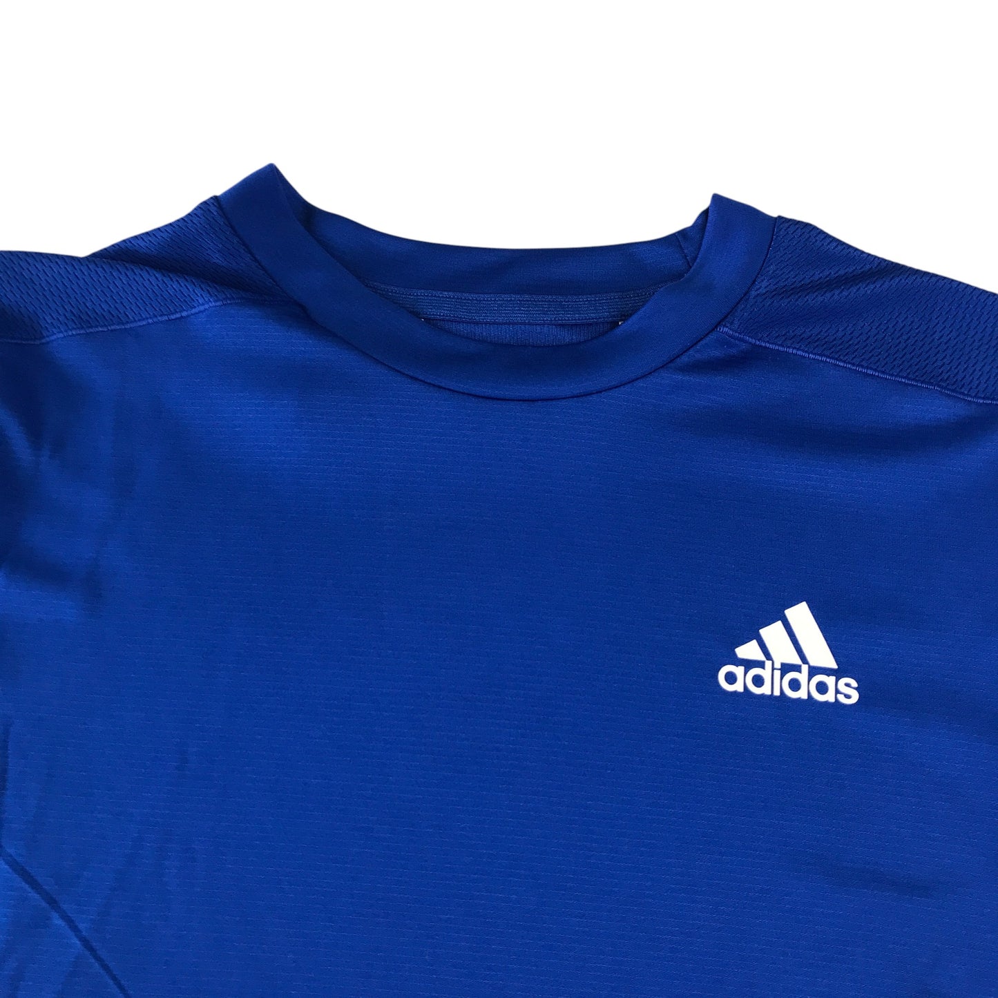 Adidas sport top 11-12 years blue plain with white logo