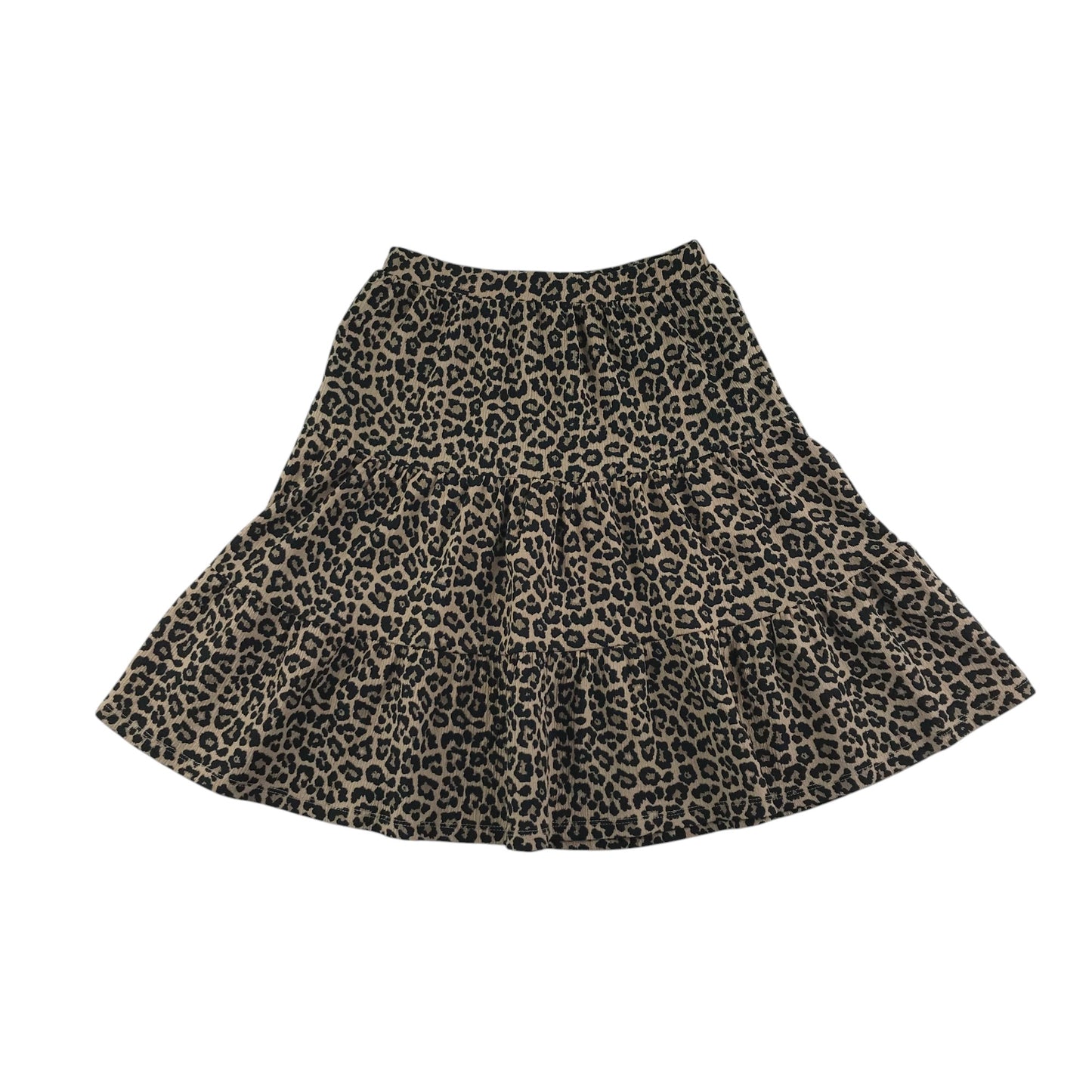 Tu skirt 8-9 years brown leopard spot pattern flared