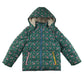Boden jacket 7-8 years green floral print puffer with fluffy lining