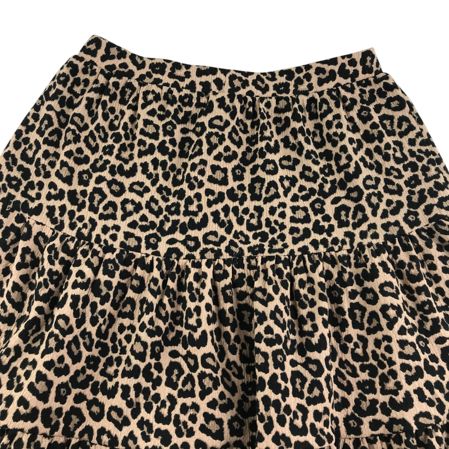 Tu skirt 8-9 years brown leopard spot pattern flared