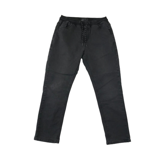 Next Trousers Age 9-10 Black Pull Up Elasticated Waist