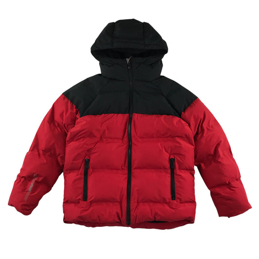 Next jacket 8-9 years red and black puffer with fleece lining