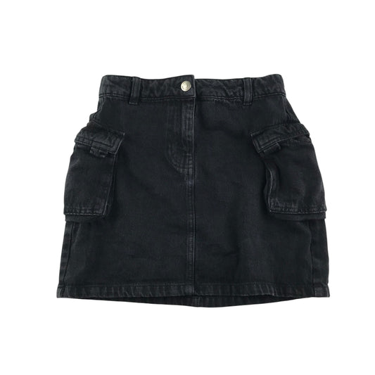 George skirt 9-10 years black denim combat style cotton