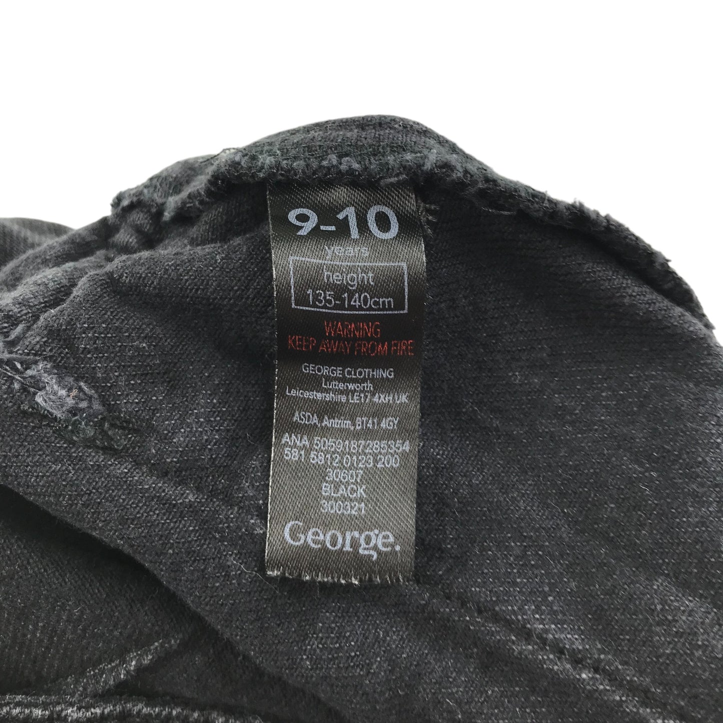 George skirt 9-10 years black denim combat style cotton