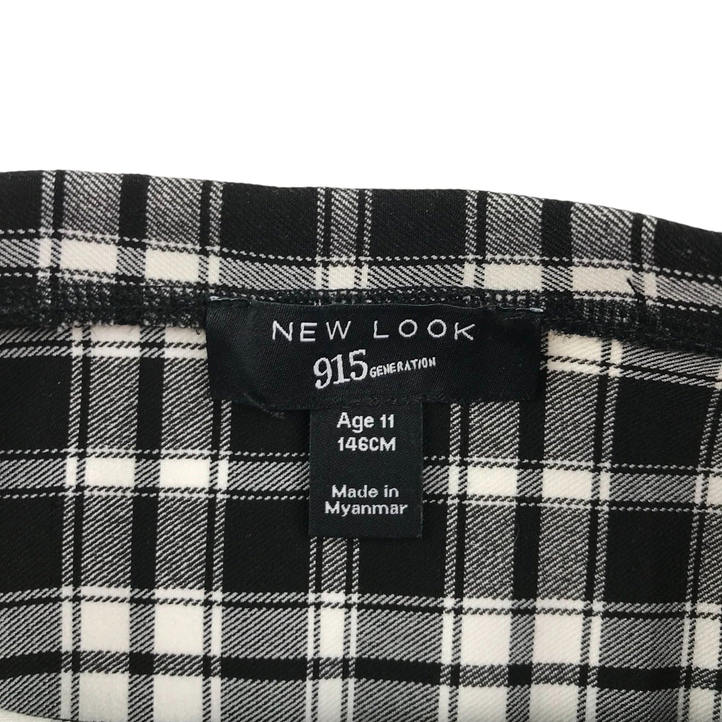 New Look skirt 10-11 years black and white check pattern