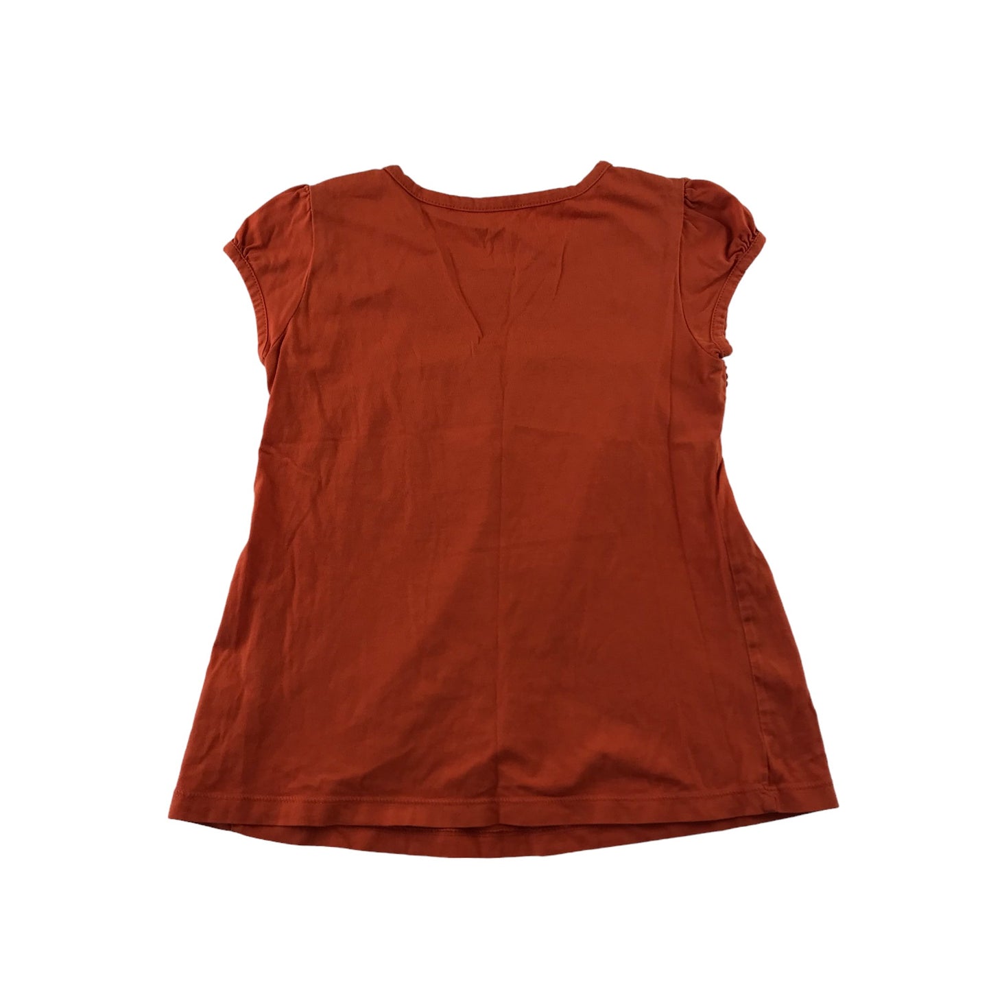 George T-shirt Age 8 Burnt Orange with Sequin Details Cotton