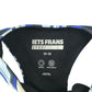 Iets Frans sports top women's M blue and black wavy graphic design