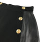 River Island skirt 11-12 years black faux leather with golden button details