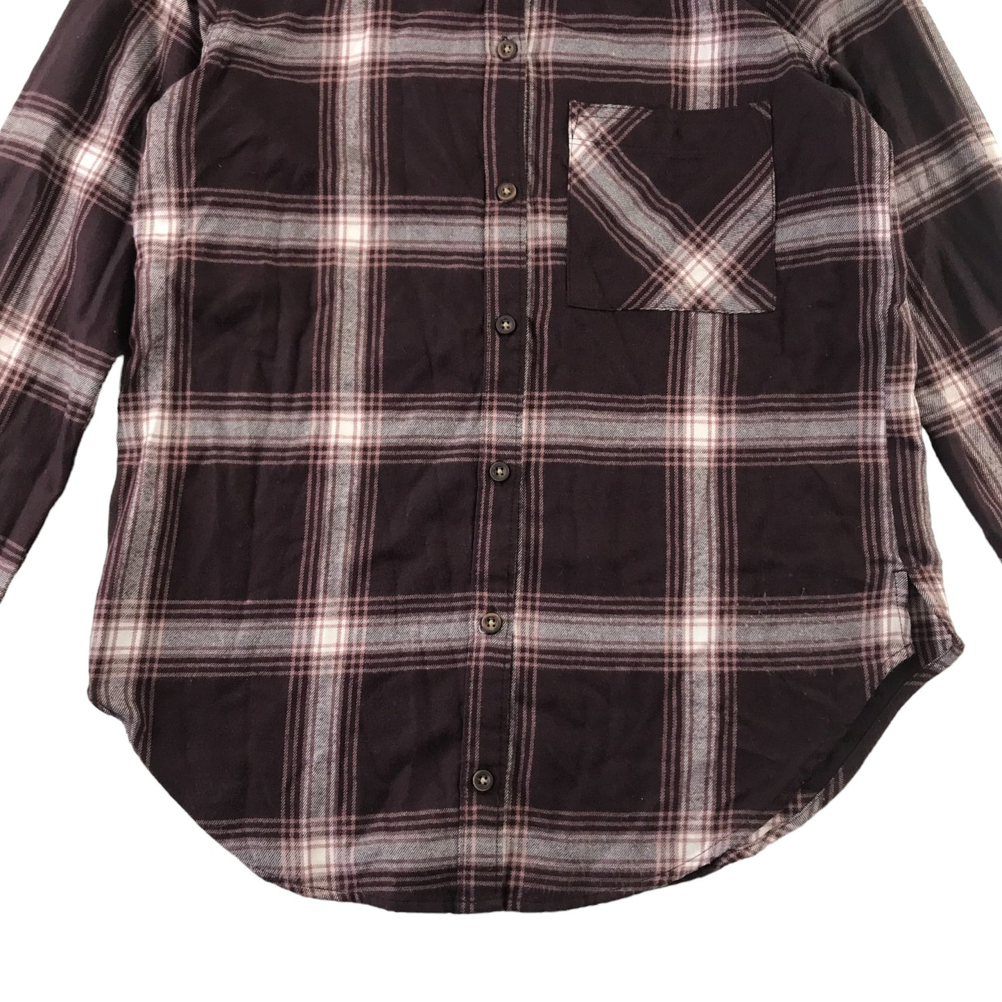 Abercrombie & Fitch Shirt Size Adult XS Dark Burgundy Checked Long Sleeve Button Up