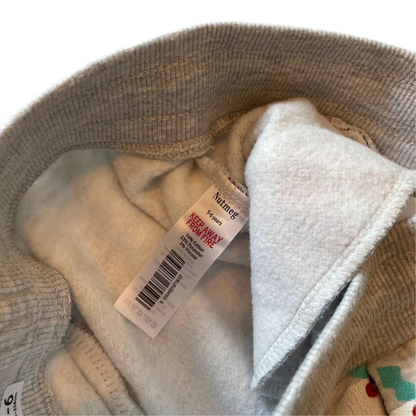 Nutmeg 5-6 years grey graphic Christmas sweater set cotton polyester viscose