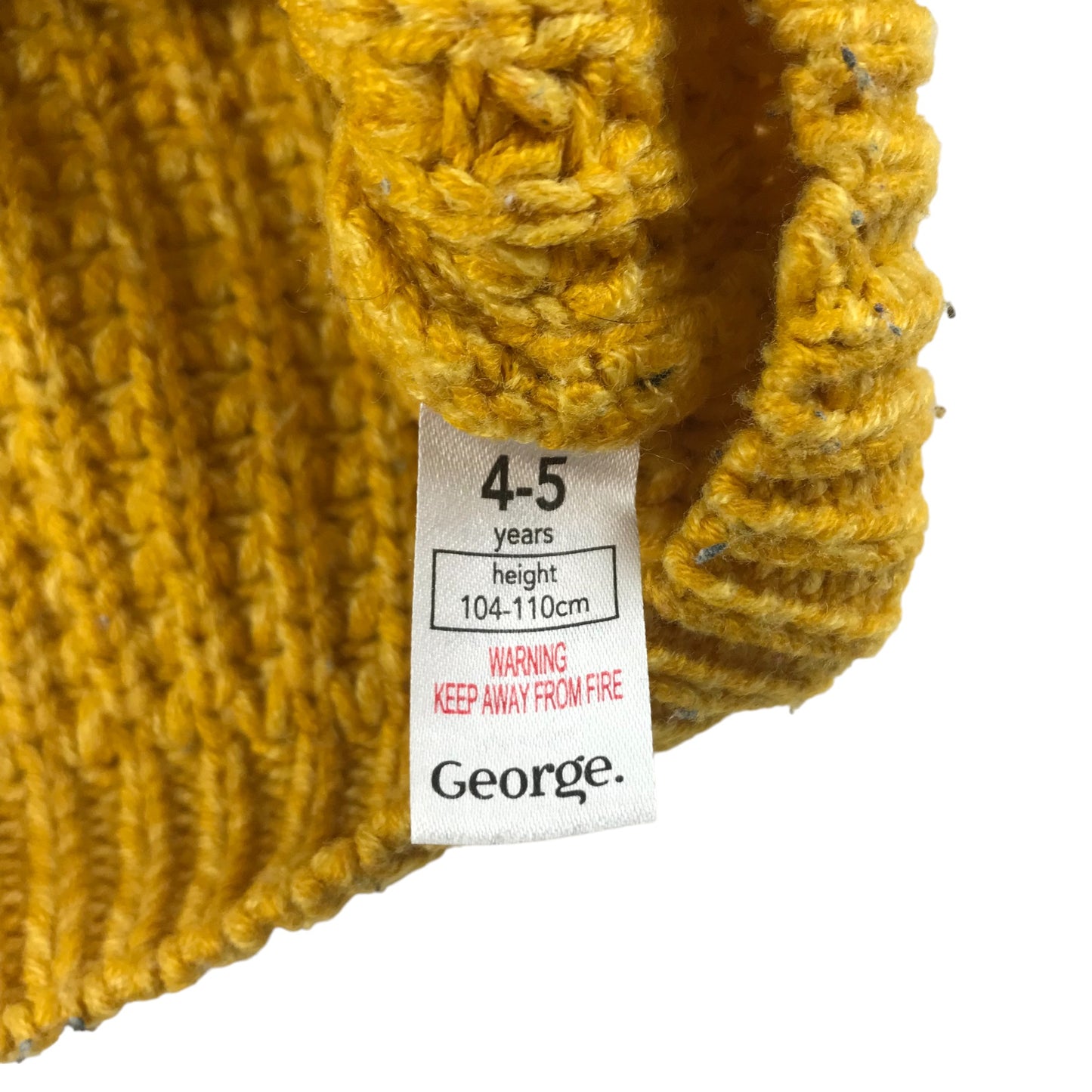 George Jumper Age 4 Yellow Plain Knit