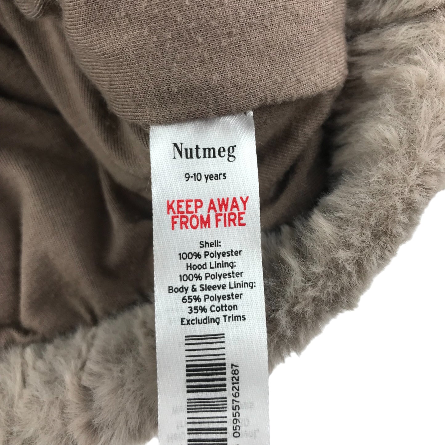 Nutmeg Faux Fur Jacket Age 9 Brown Soft Fluffy Hooded