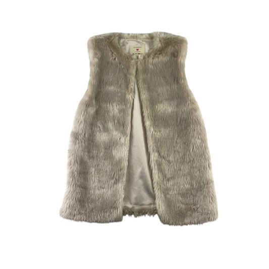 Primark Coat 10-11 Years White Sleeveless Faux Fur