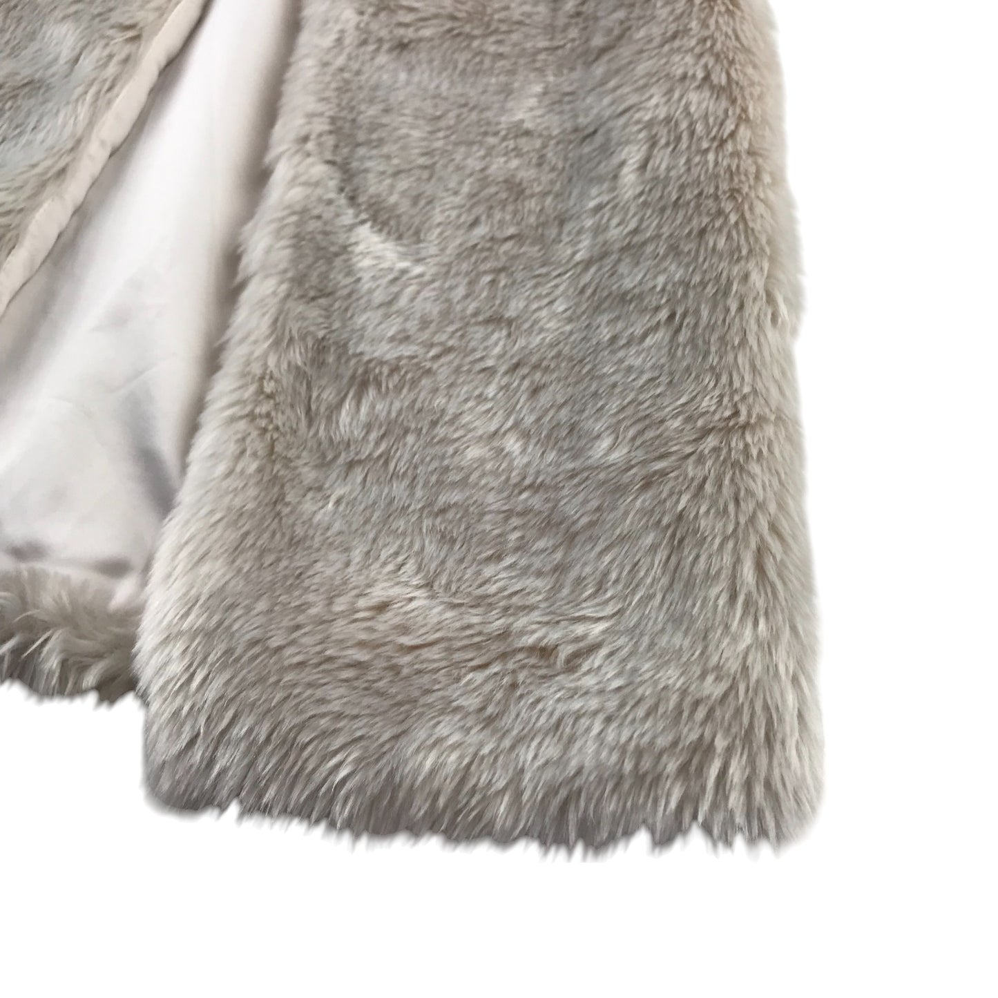 Primark Coat 10-11 Years White Sleeveless Faux Fur