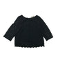 H&M Blouse Age 8-9 Black Slightly Cropped 3/4 Sleeve Lace Layered