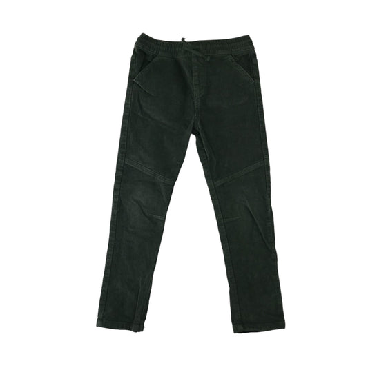 Tu trousers 6-7 years dark green plain corduroy pull on