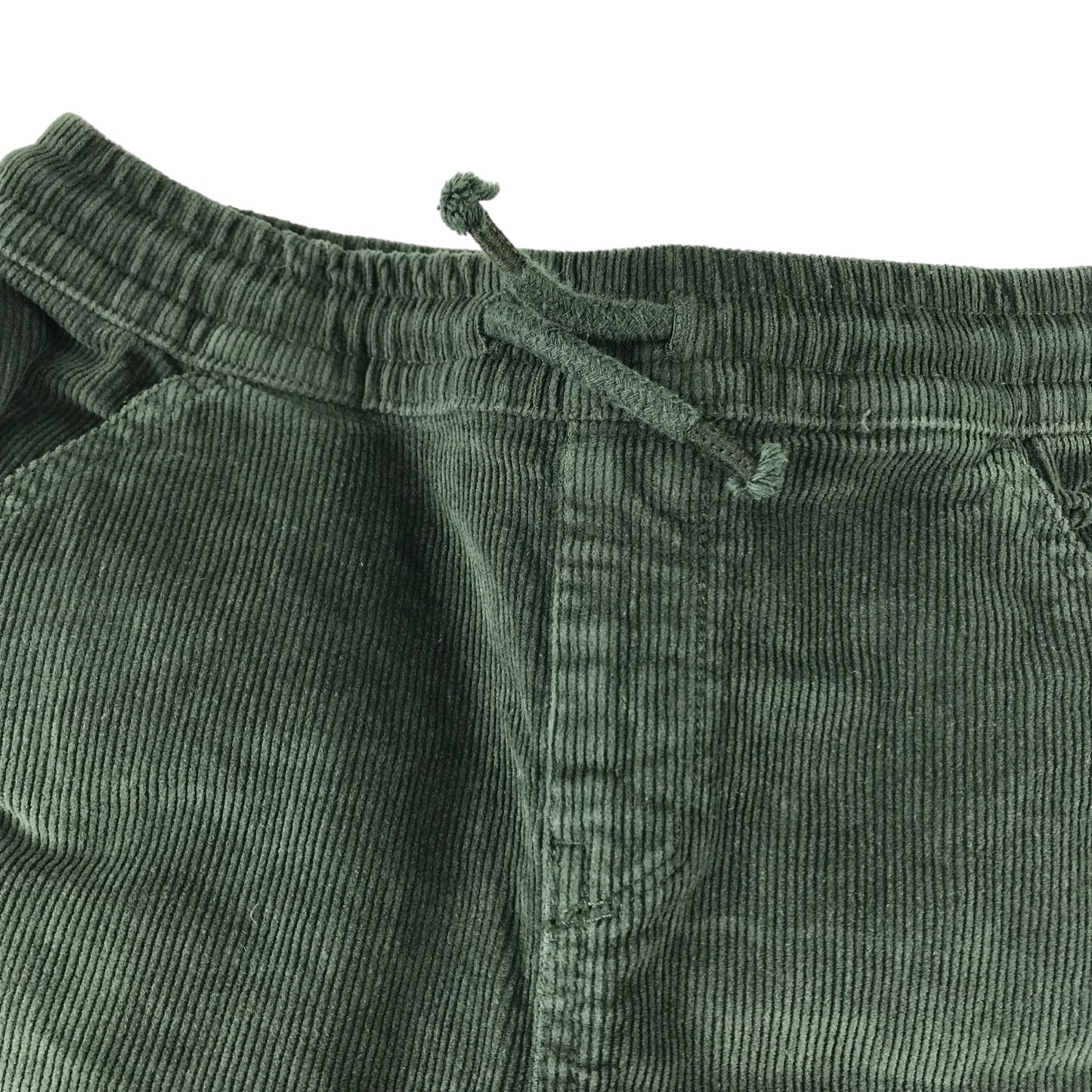 Tu trousers 6-7 years dark green plain corduroy pull on