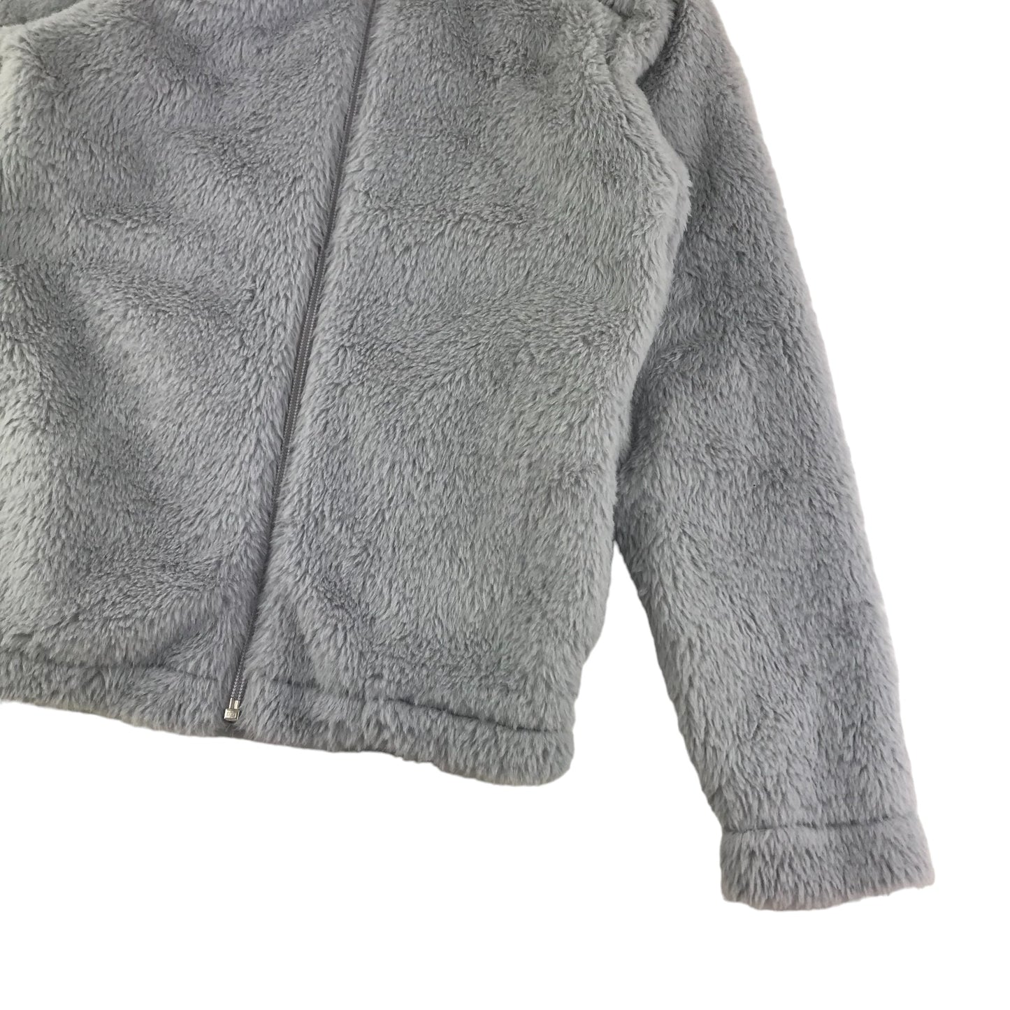Pepperts Faux Fur Jacket Age 9 Grey Soft Fluffy Full zipper Fleece Jacket