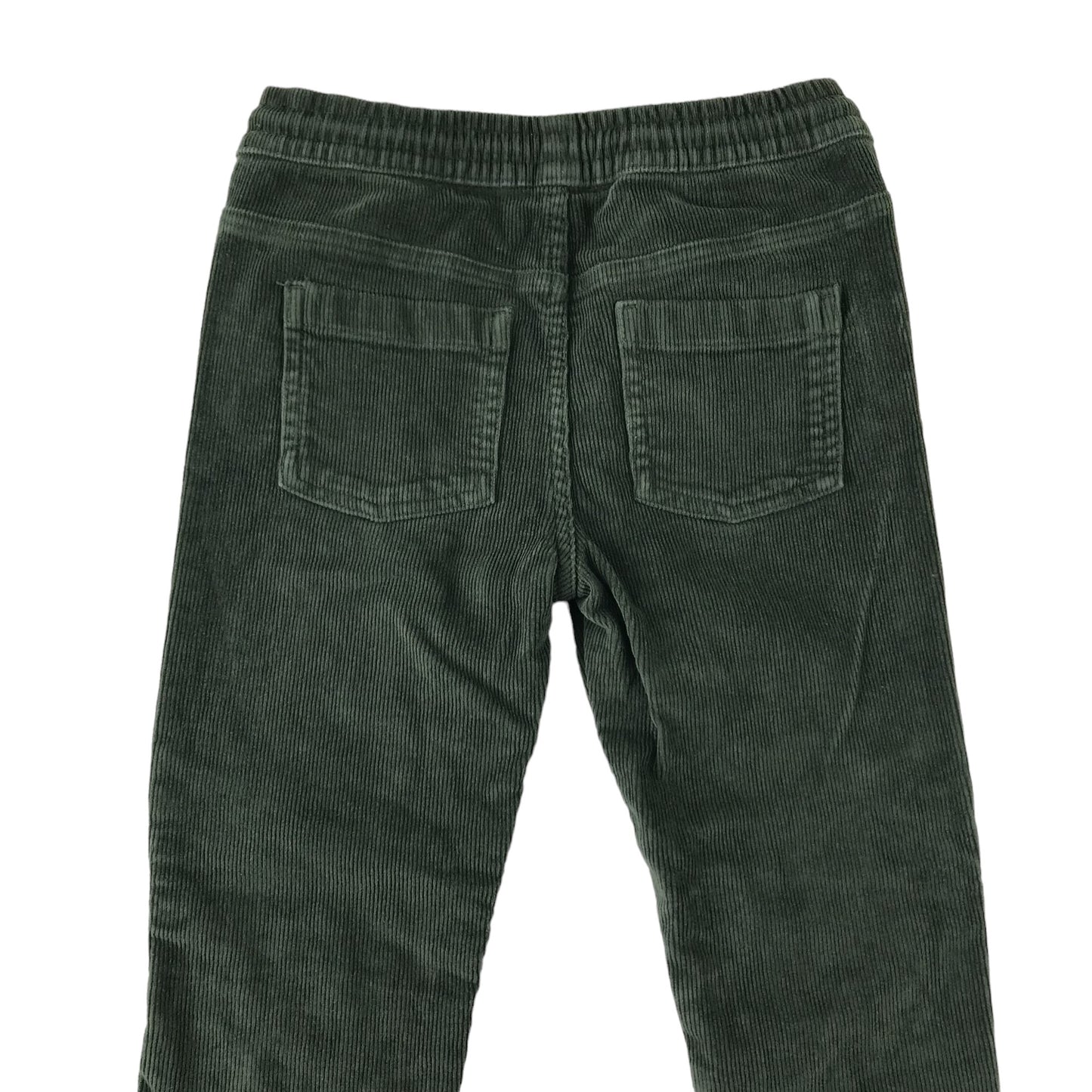 Tu trousers 6-7 years dark green plain corduroy pull on