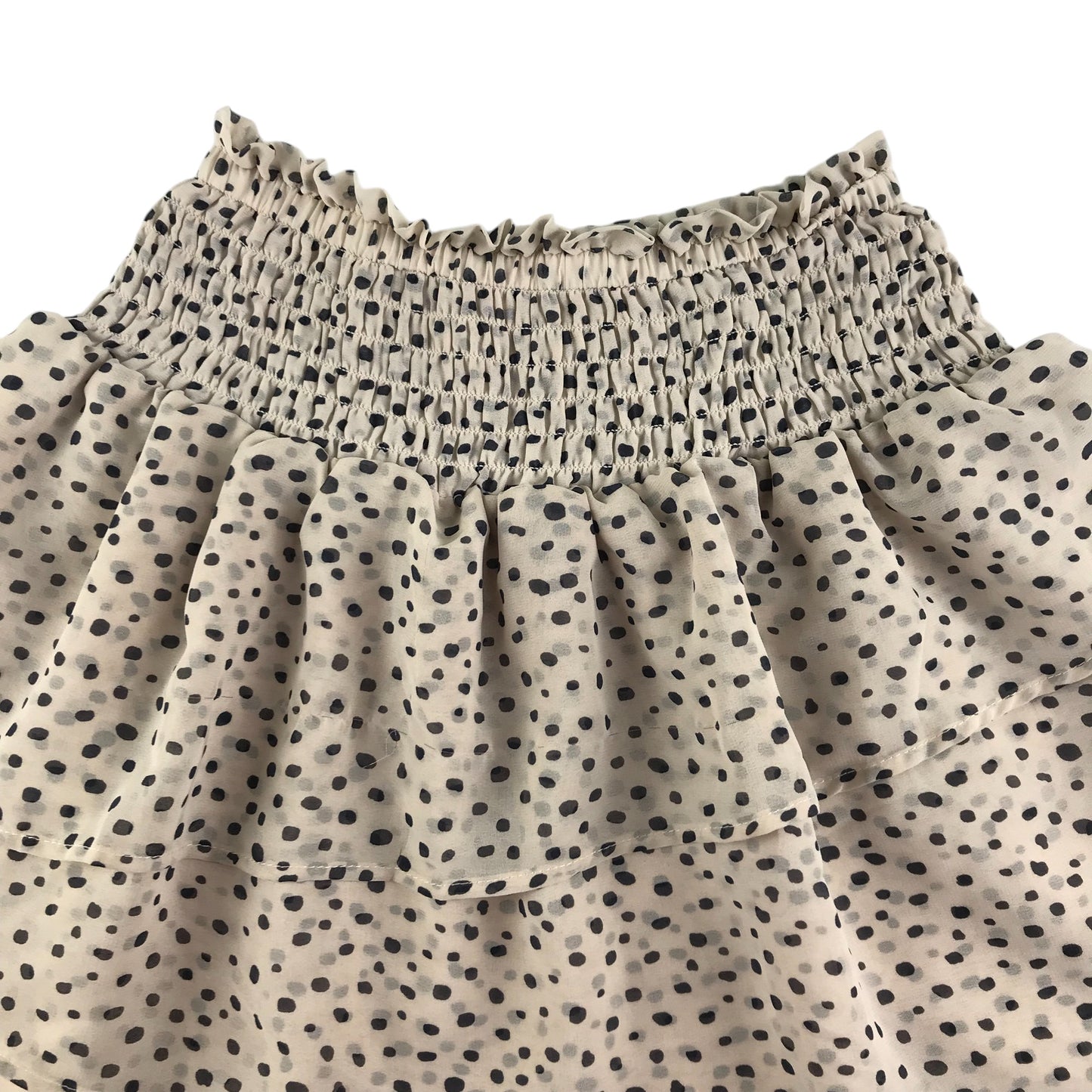 H&M skirt 12-14 years cream layered spotted pattern