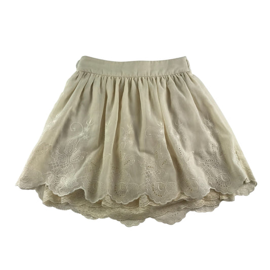 Charlotte Russe skirt women's size XS cream white layered with embroidery