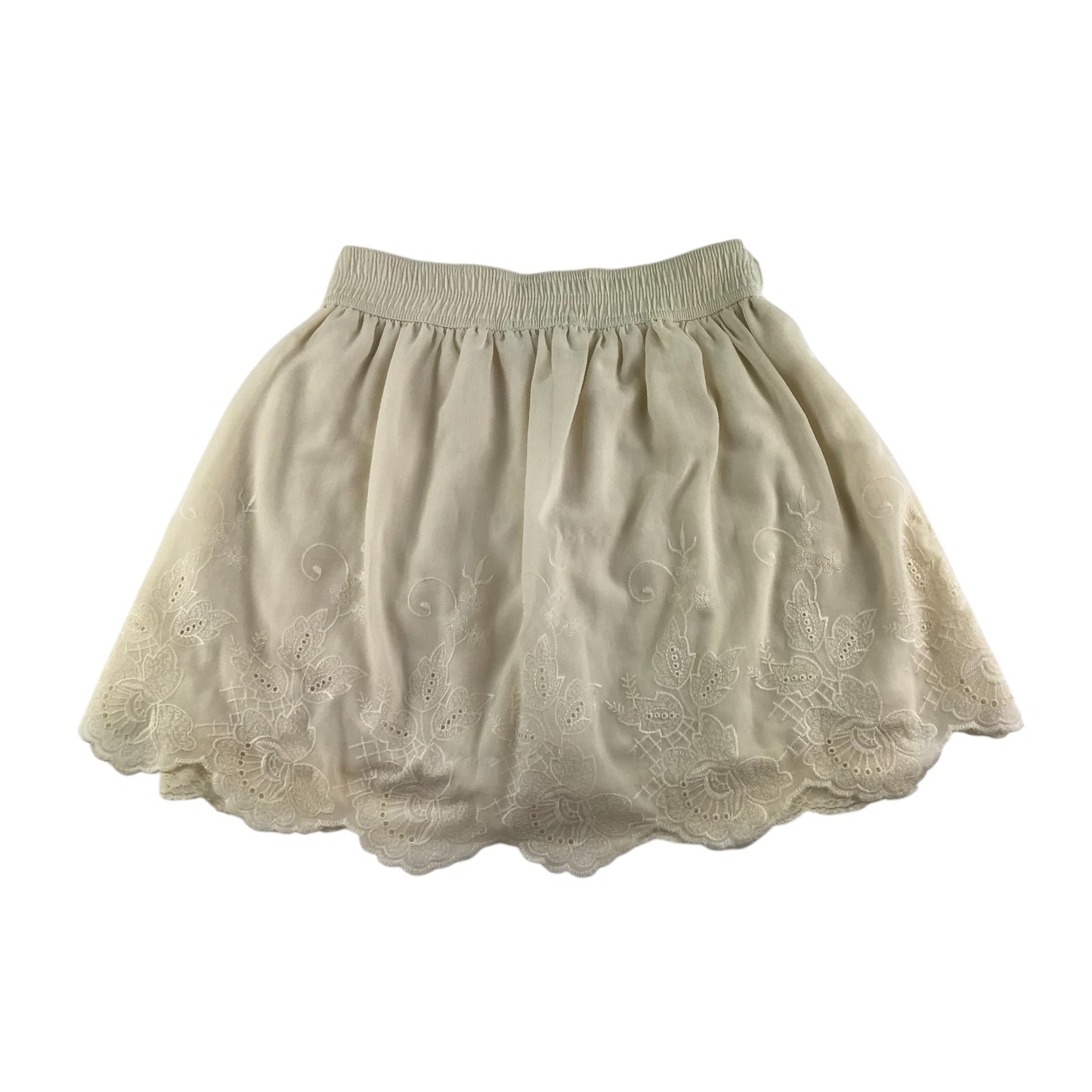 Charlotte Russe skirt women's size XS cream white layered with embroidery