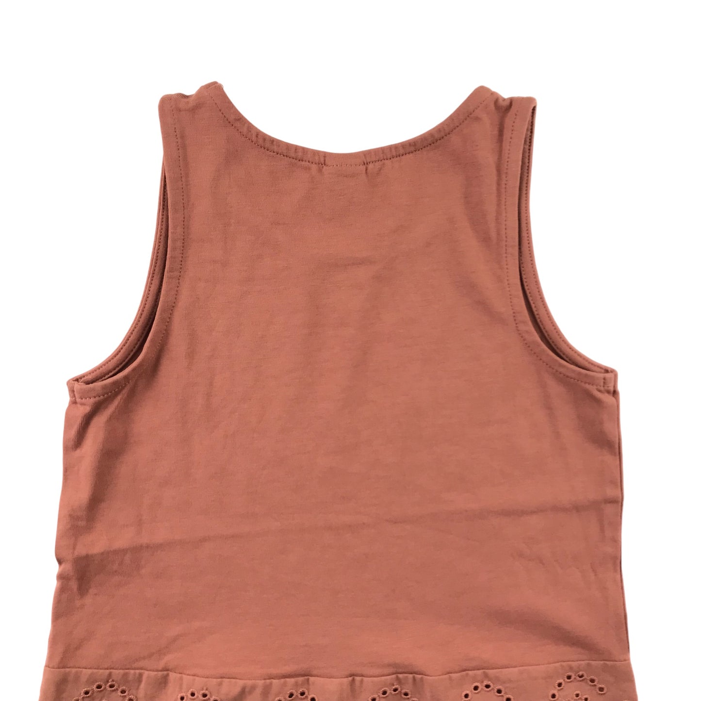 Tu Top Age 5 Earthy Brown Colour Sleeveless Embroidered Hem