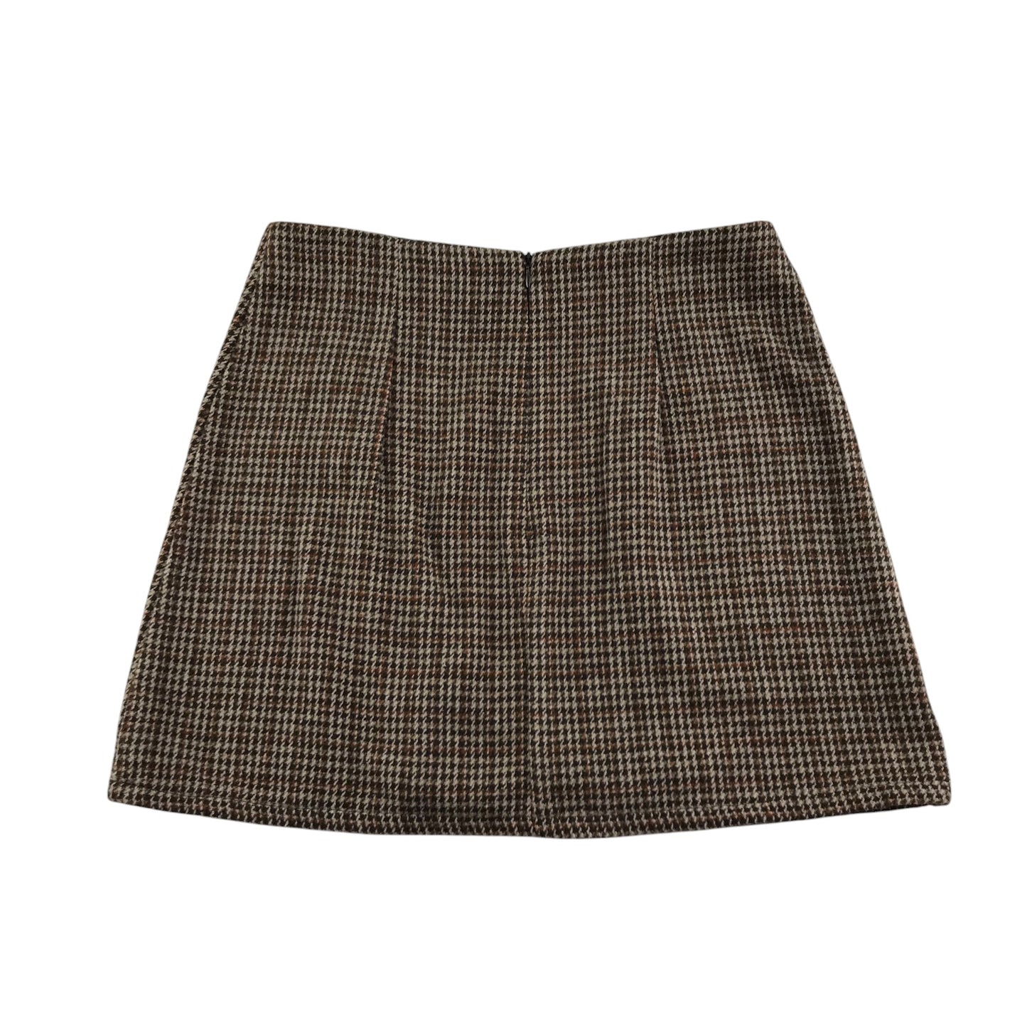 Primark skirt women's size UK 10 brown houndstooth pattern