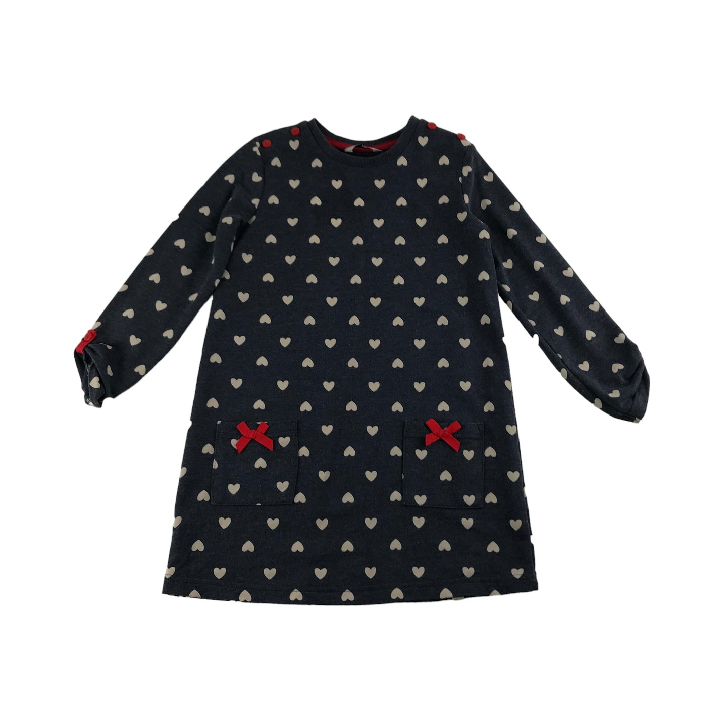 George Dress Age 5 Navy A-line Jersey Love Heart Prints