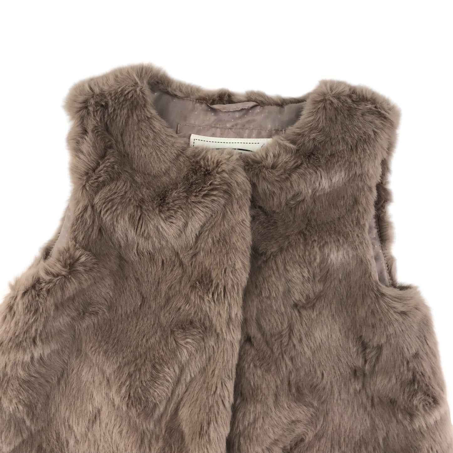M&S Faux Fur Gilet Age 6 Brown Soft Fluffy Sleeveless