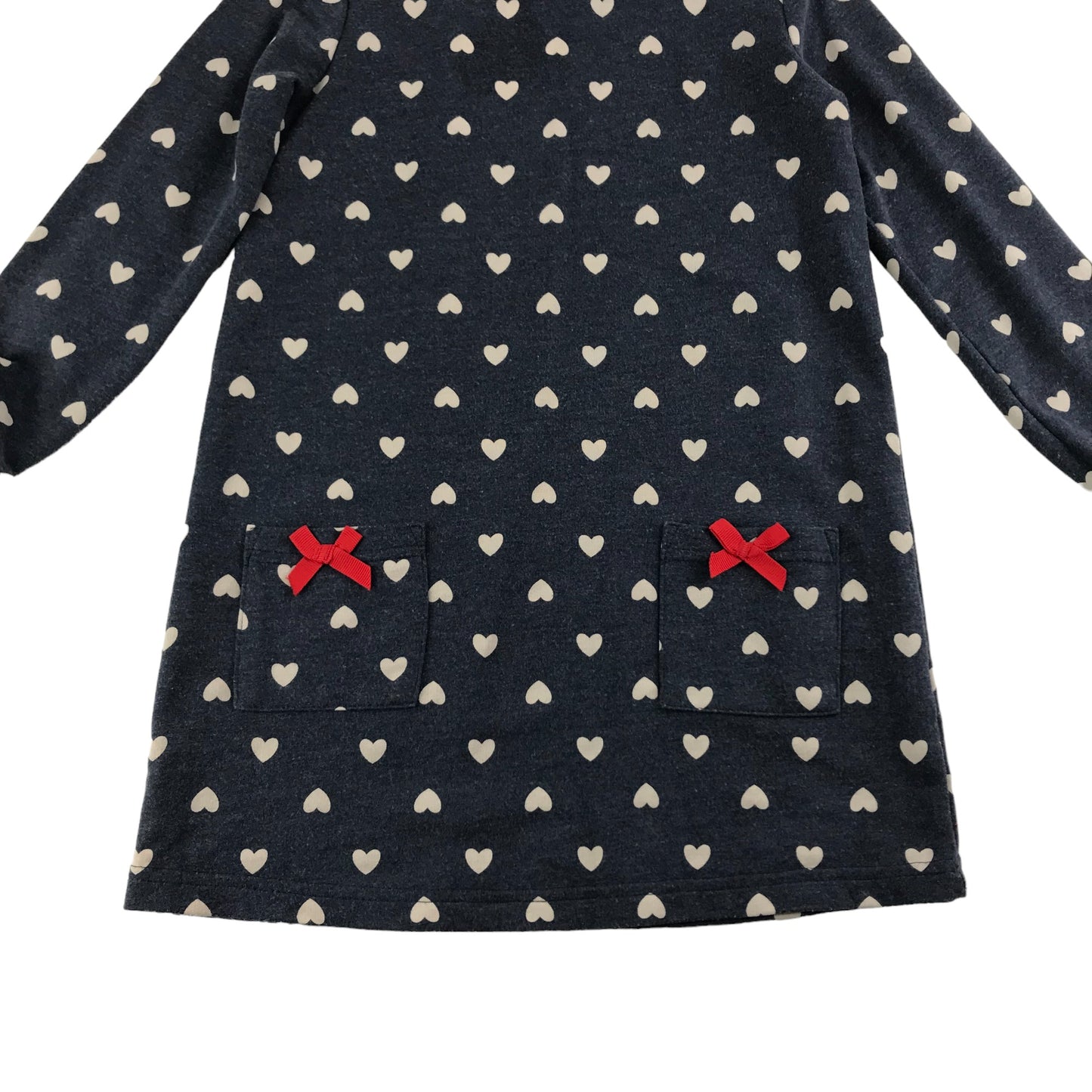 George Dress Age 5 Navy A-line Jersey Love Heart Prints