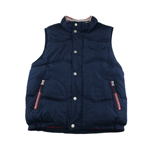 Debenhams Gilet 9-10 years navy puffer style with raised collar