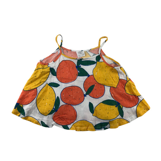 Zara Top Age 5 Yellow and Orange Citrus Print Pattern