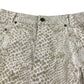 Top Shop skirt women's size UK 10 white and beige denim snake skin pattern cotton