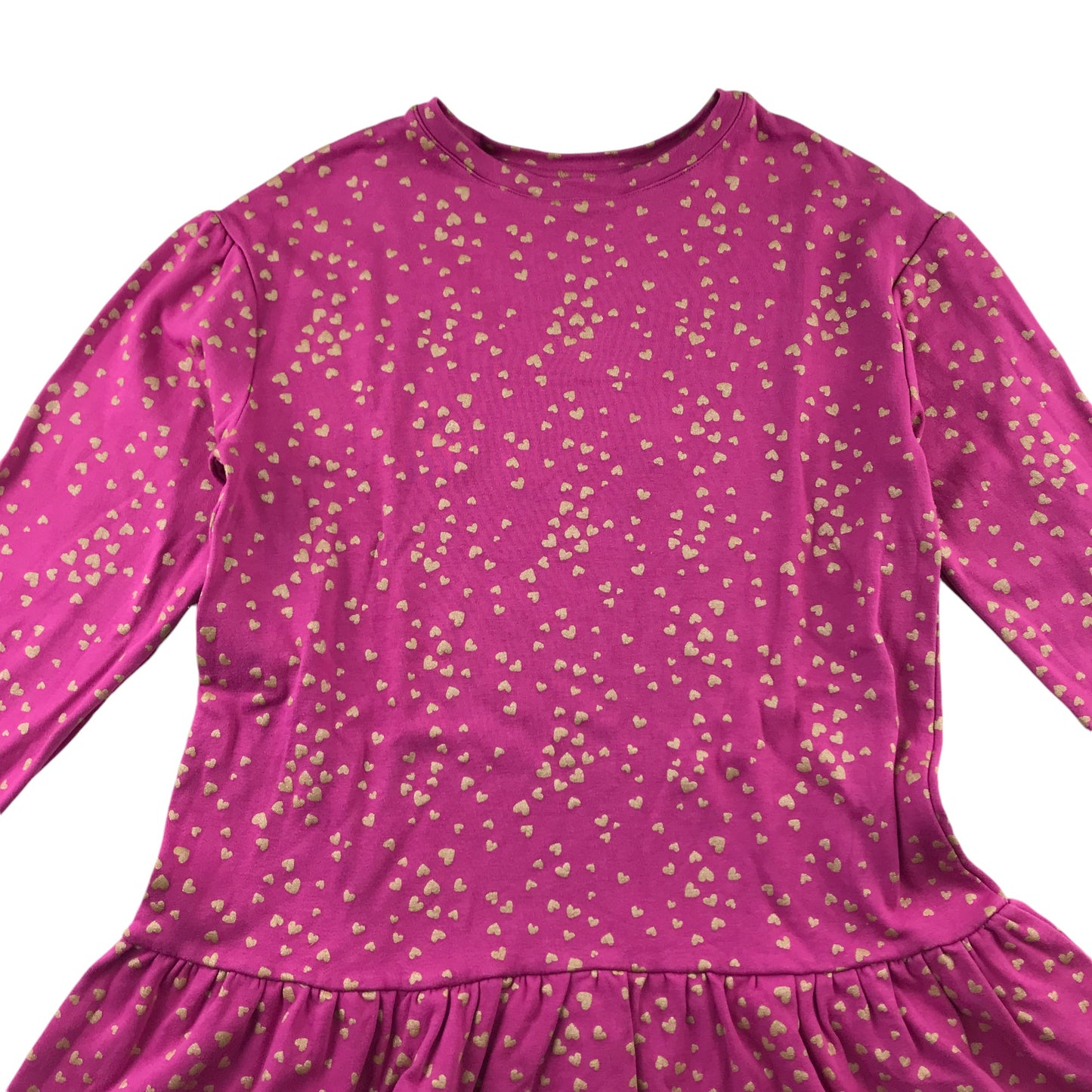 John Lewis dress 9-10 years pink drop waist jersey with love hearts