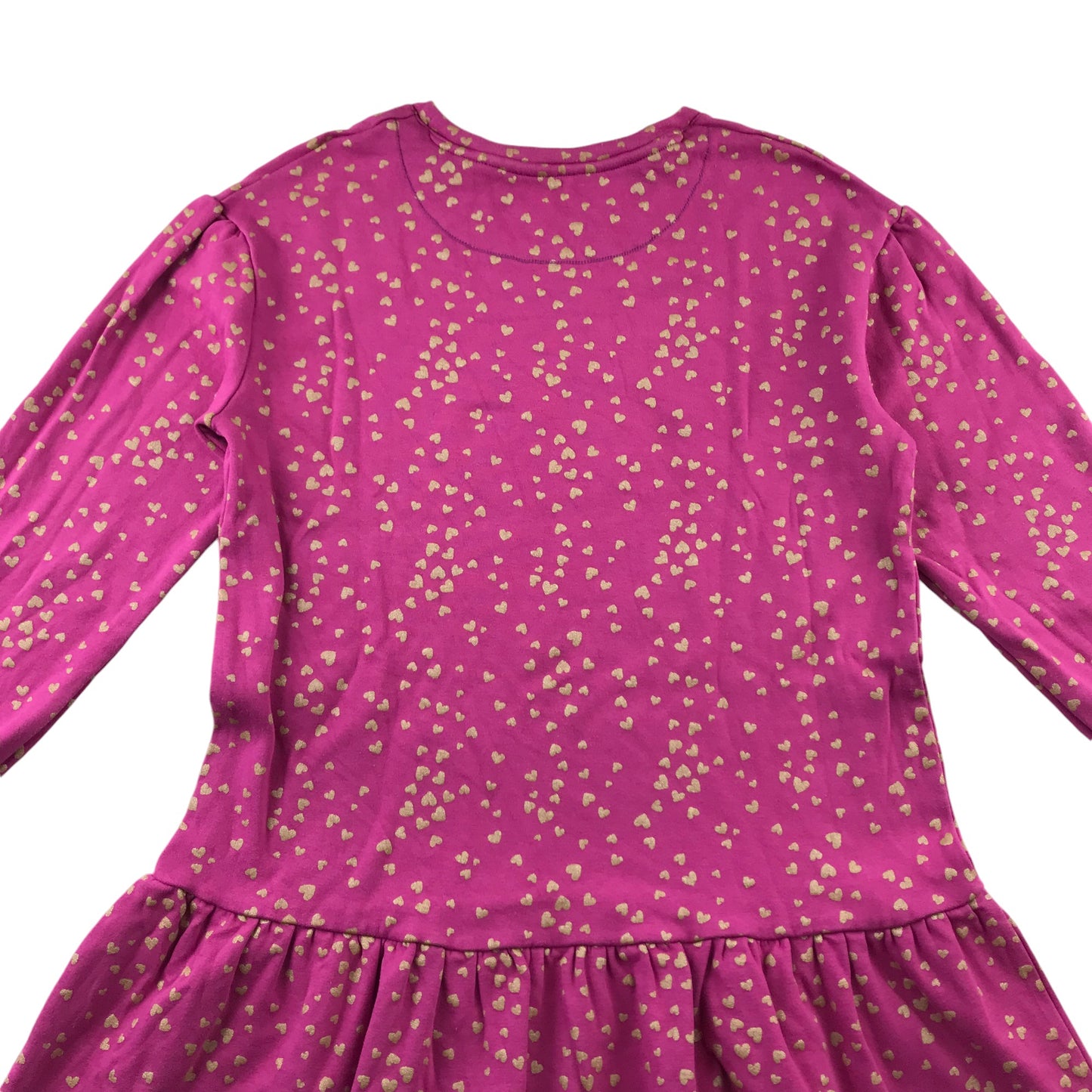 John Lewis dress 9-10 years pink drop waist jersey with love hearts