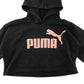 Puma Hoodie Age 7 Black Cropped Pink Logo