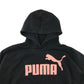 Puma Hoodie Age 7 Black Cropped Pink Logo