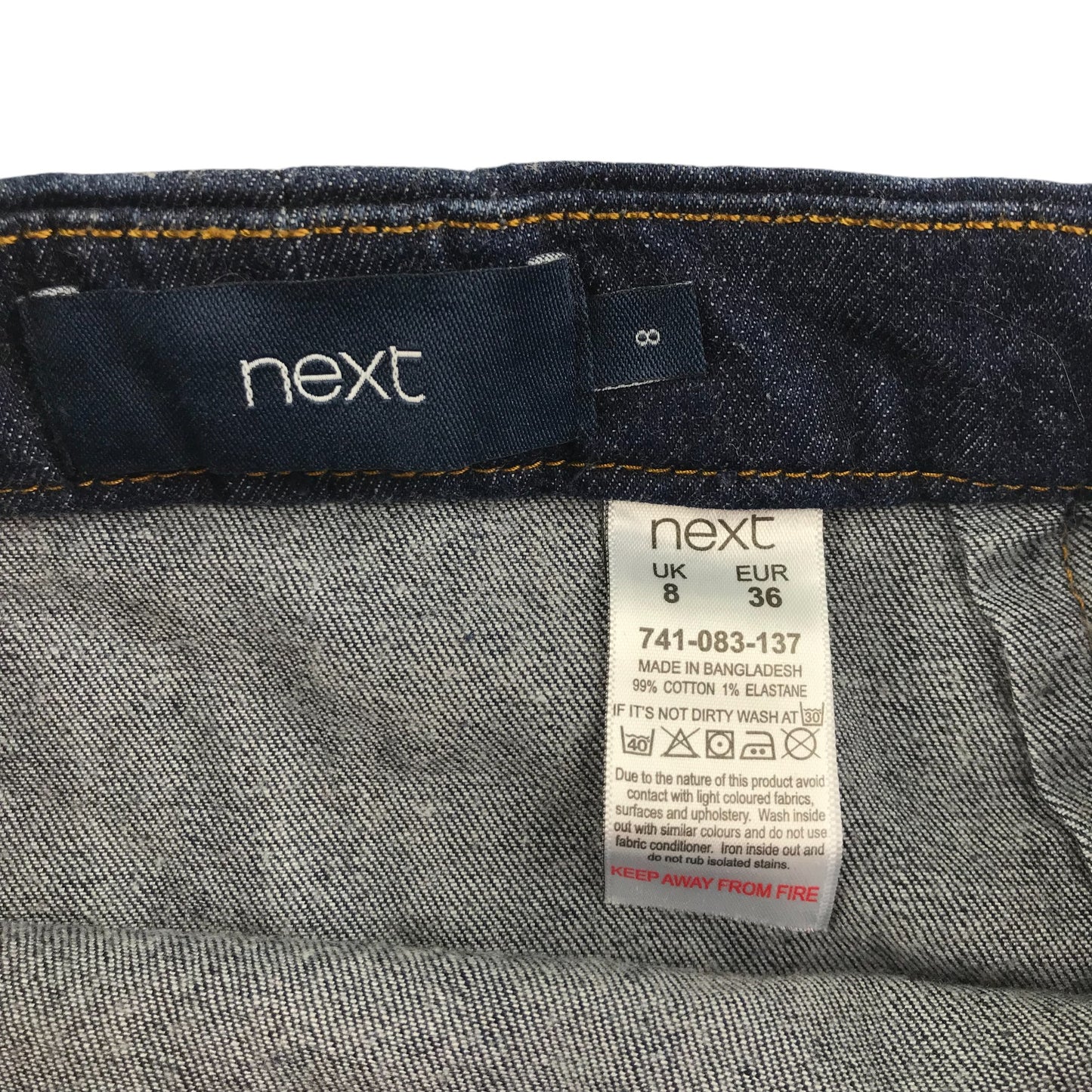 Next skirt women's size UK 8 blue denim