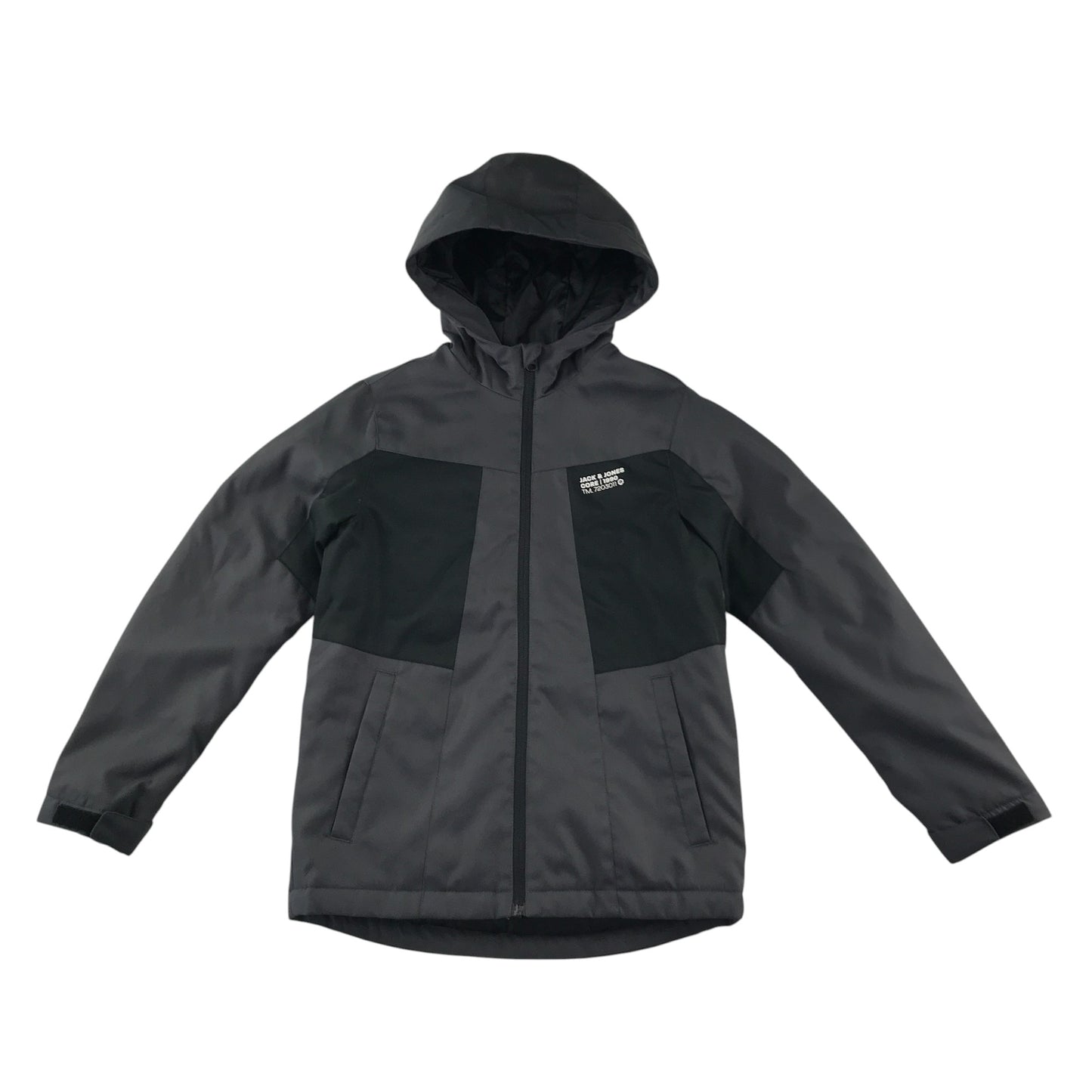 Jack & Jones jacket 11-12 years grey waterproof hard shell warm lining