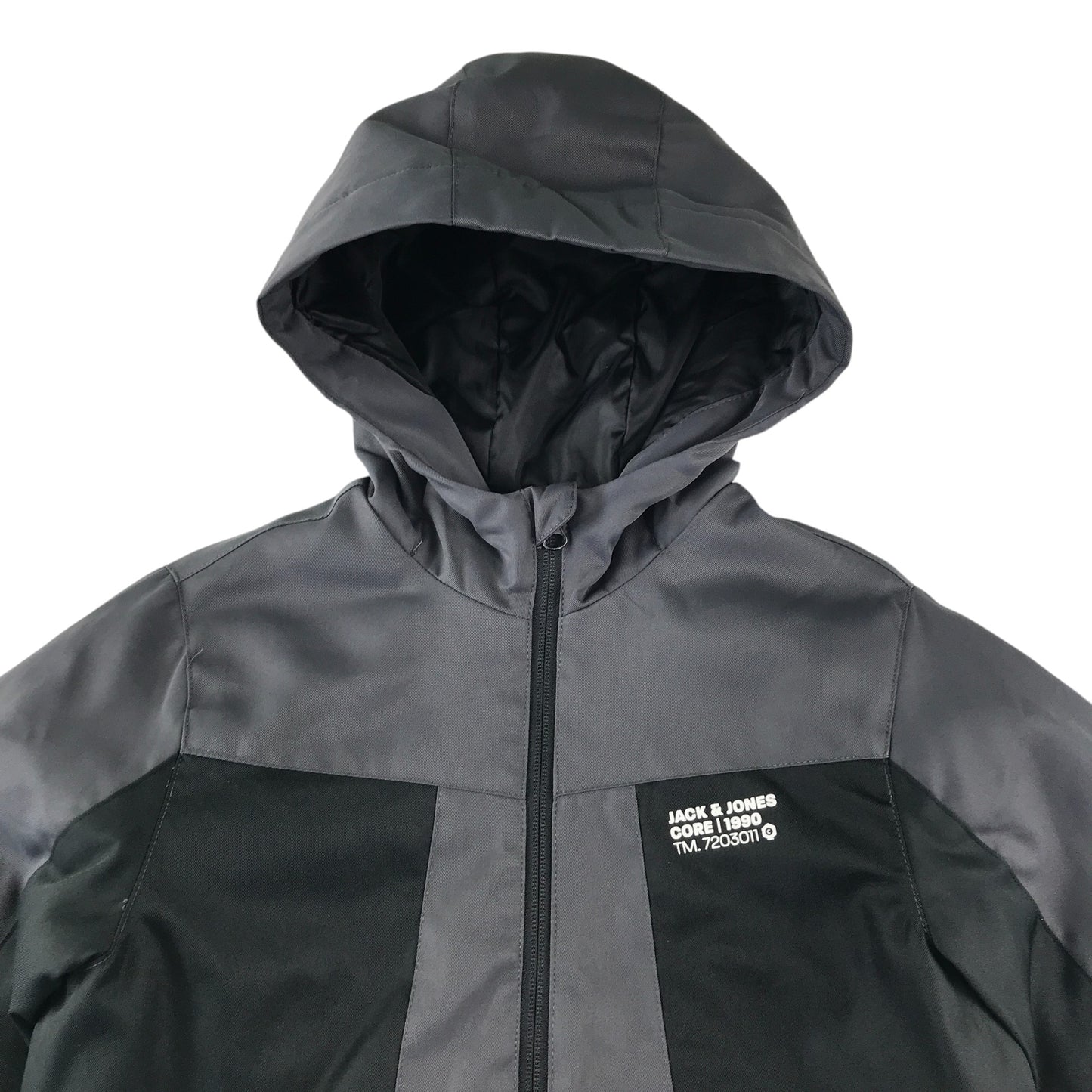 Jack & Jones jacket 11-12 years grey waterproof hard shell warm lining