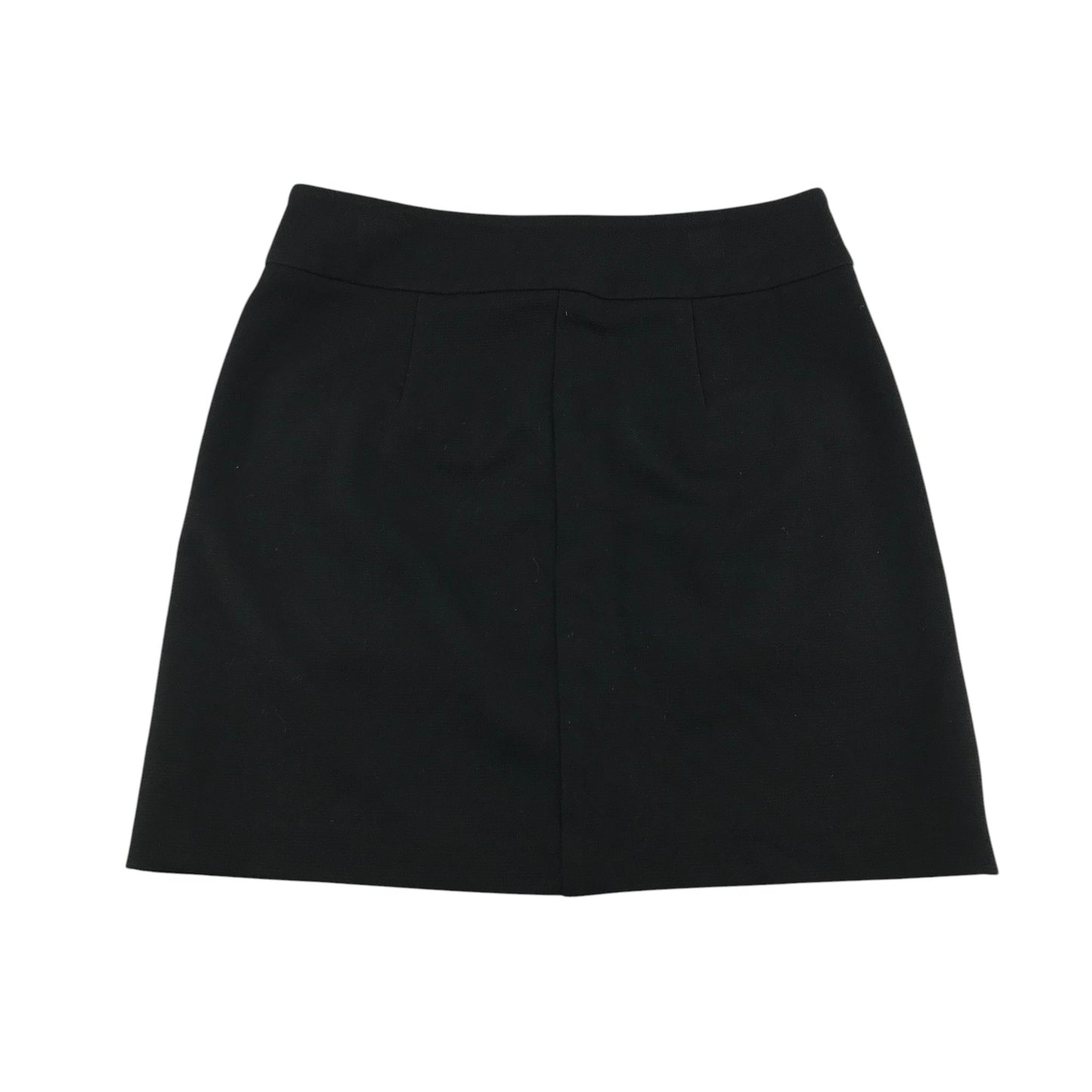 Next skirt women's size UK 8R black with buttons and pockets