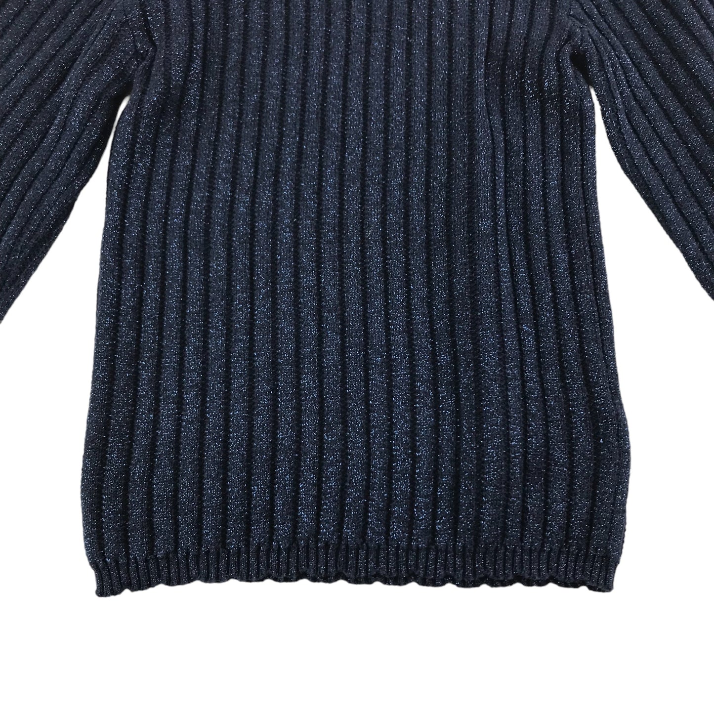 Tu Light Jumper Age 5 Navy Blue Sparkly Stripy Knit Pattern